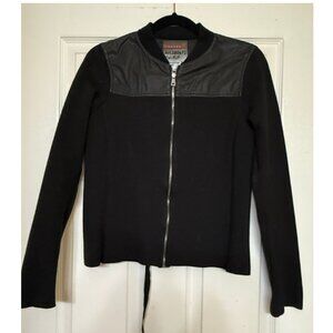 PRADA Black Lightweight Cotton Zip Front Bomber Jacket - VINTAGE